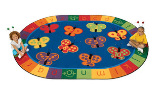 123 ABC Butterfly Fun Rug - 3'10" x 5'5" Oval