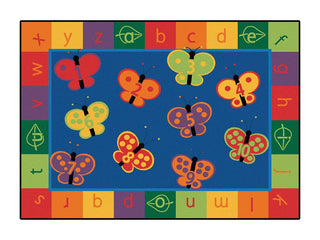123 ABC Butterfly Fun Rug - 8' x 12' Rectangle