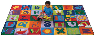 Toddler Alphabet Blocks Rug 6' x 9' Rectangle