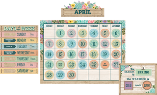 Rustic Bloom Calendar Bulletin Board