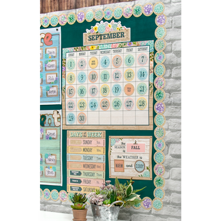 Rustic Bloom Calendar Bulletin Board