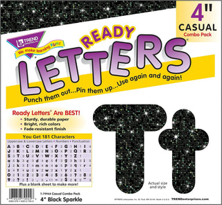 Black Sparkle 4" Casual Combo Ready Letters