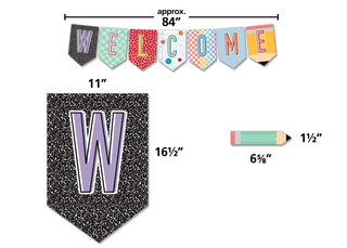 Cool for School Pennants Welcome Bulletin Board Set