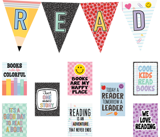 Cool for School Read Pennants Bulletin Board Set
