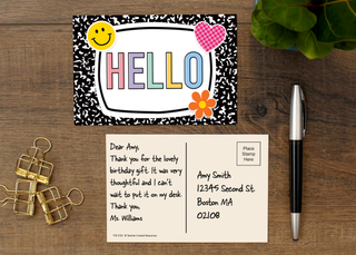 Cool for School Hello Postcards