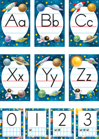 Outer Space Crew Alphabet Bulletin Board