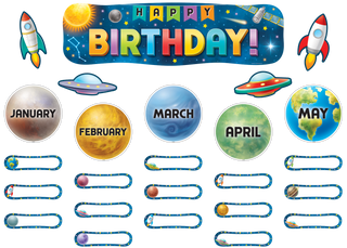 Outer Space Crew Happy Birthday Mini Bulletin Board