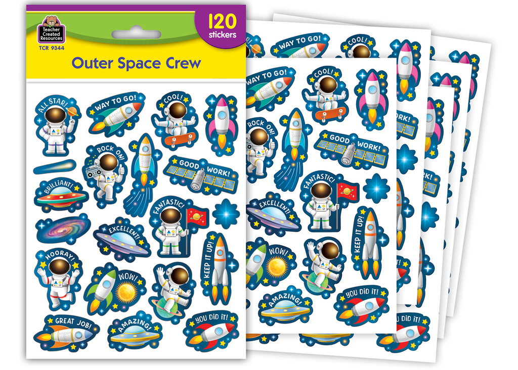 Outer Space Crew Reward Stickers 120 Pack – Teacher Created Resources ...