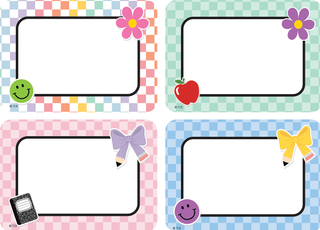 Cool for School Checkers Name Tags/Labels - Multi-Pack