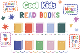 Color Crush Cool Kids Read Books Mini Bulletin Board