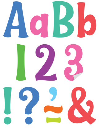 Colorful 4" Wild Whimsy Self-Adhesive Letters Combo Pack