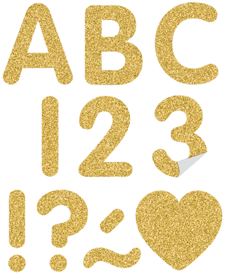 Gold Glitz 2" Classic Self-Adhesive Letters Uppercase