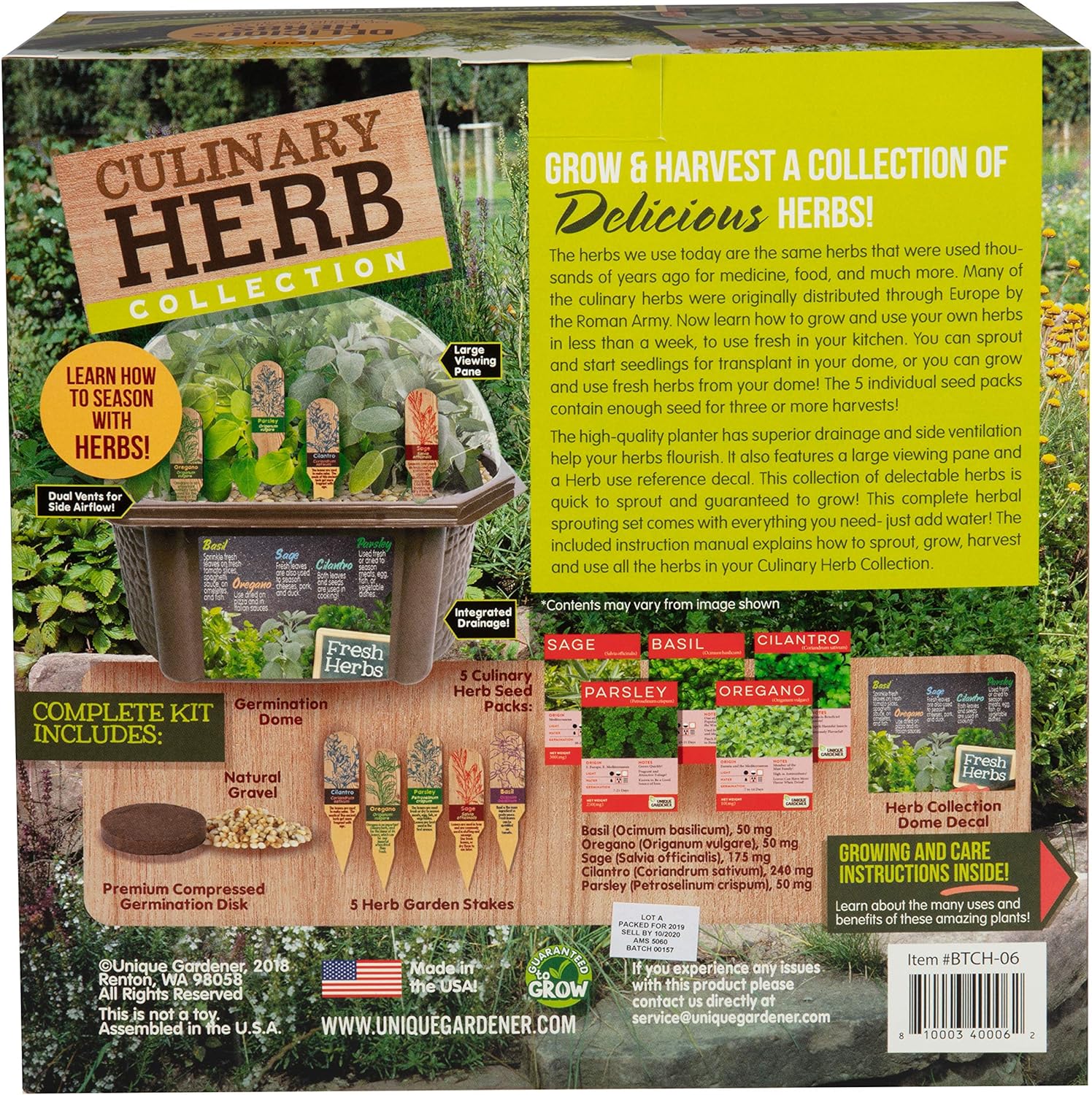 herb garden seed pack Unique Gardener Biosphere Terrarium Kit