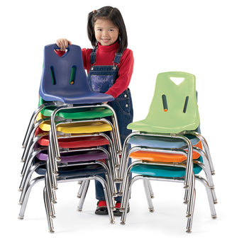 Berries Stacking Chairs with Chrome-Plated Legs - 18" Ht