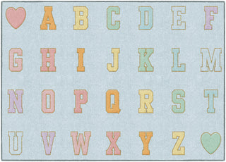 Blue Pastel Alphabet Criss Cross Applesauce Rug By Schoolgirl Style