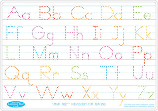 Manuscript Handwriting ,Smart Poly Learning Mat, 2 Sided, 12" X 17"