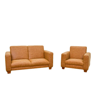 As We Grow Modern Chair and Sofa Set- Distressed Brown