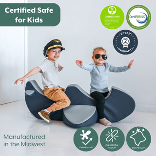 Rocket the Rocker – Navy/Gray (Double Airplane)