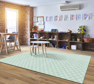 Mint Checkerboard Rug By Schoolgirl Style