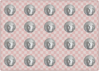 Pink Checkerboard Disco Ball Criss Cross Applesauce Rug