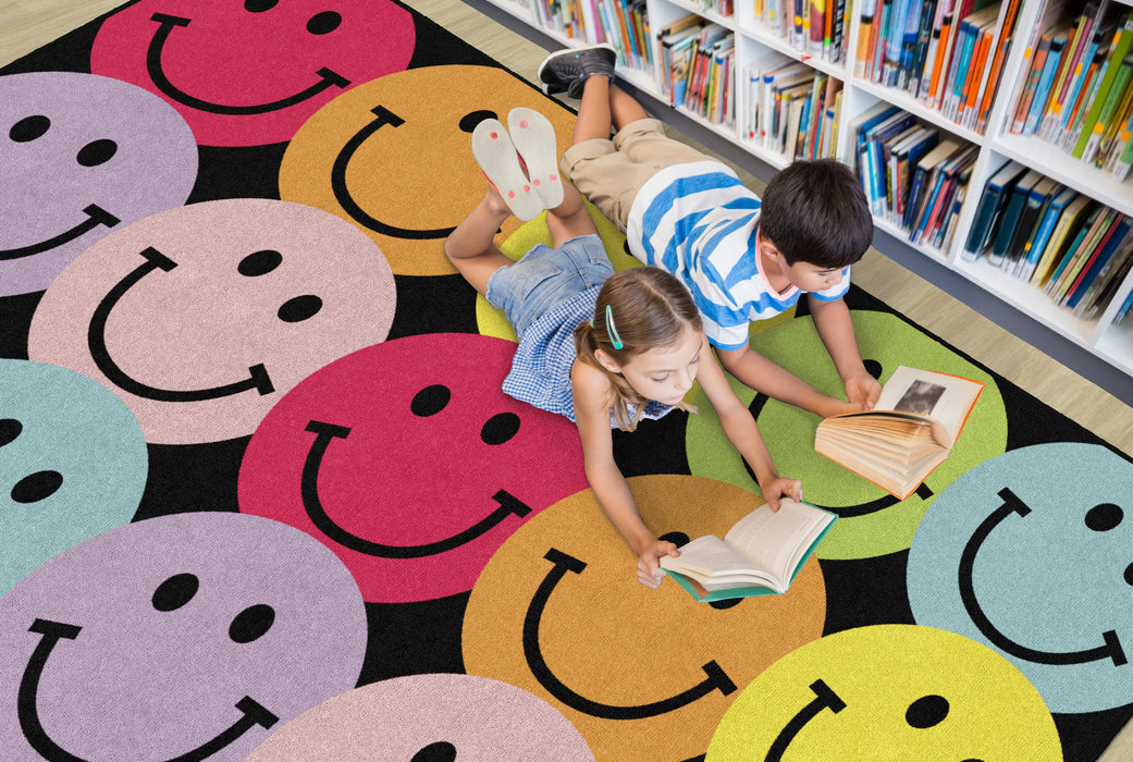 Colorful Face Rug Big Rainbow Smiley Faces Rug | By Schoolgirl Style — CM School Supply