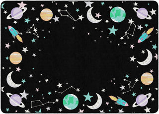 Outer Space Border Black Multi Rug