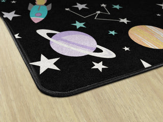 Outer Space Border Black Multi Rug