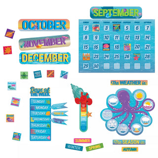 Seas the Day Calendar Bulletin Board Sets