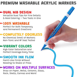 Magic Stix Double-eneded Washable acrylic Markers 24 Pack