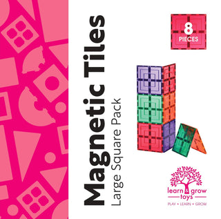 Learn and Grow Magnetic Tiles - Large Square Pack (8 Piece)