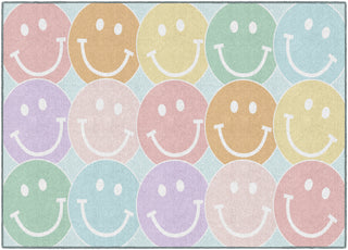 Pastel Rainbow Smileys Rug By Schoolgirl Style