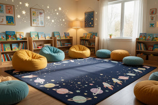 Outer Space Border Black Multi Rug