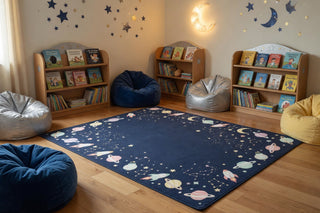 Outer Space Border Black Multi Rug