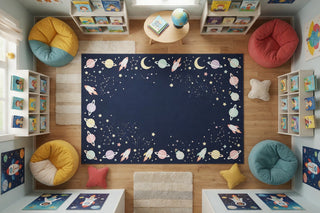 Outer Space Border Black Multi Rug