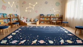 Outer Space Border Black Multi Rug
