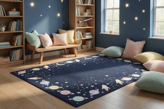 Outer Space Border Black Multi Rug