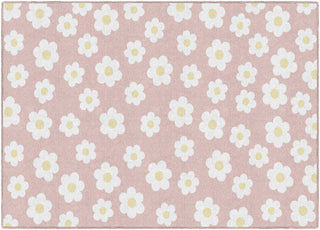 Retro Daisies On Pink Rug