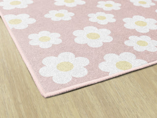 Retro Daisies On Pink Rug By Schoolgirl Style