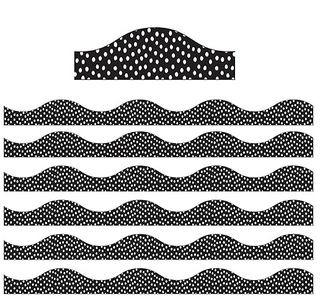 WHITE MESSY DOTS ON BLACK MAGNETIC BORDER