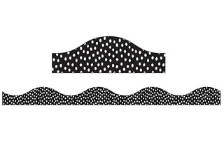 WHITE MESSY DOTS ON BLACK MAGNETIC BORDER