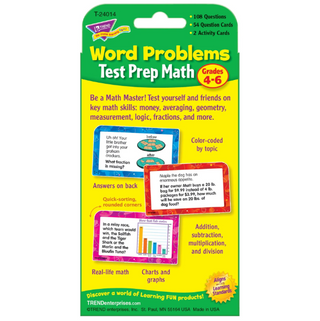 Word Problems Test Prep Math Flash Cards