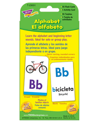 Trend Enterprises Bilingual Alphabet Pocket Flash Cards
