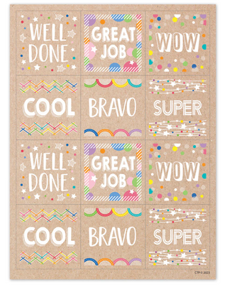 COLORFUL KRAFT REWARDS KRAFTY POP REWARD STICKERS