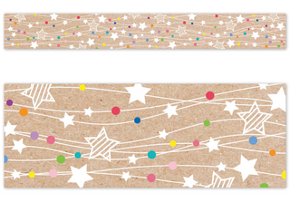 COLORFUL KRAFT STARS ON STRINGS KRAFTY POP, EZ BORDER