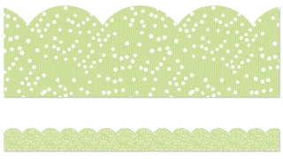 LIGHT GREEN W/DOTS BORDER