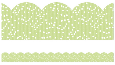 LIGHT GREEN W/DOTS BORDER