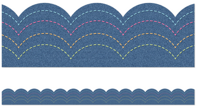 DENIM SCALLOPED BORDER