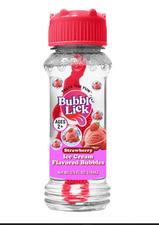 BUBBLE LICK STRAWBERRY ICE CREAM FLAVORED BUBBLES