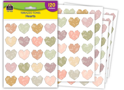 TERRAZZO TONES HEARTS STICKERS