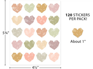 TERRAZZO TONES HEARTS STICKERS